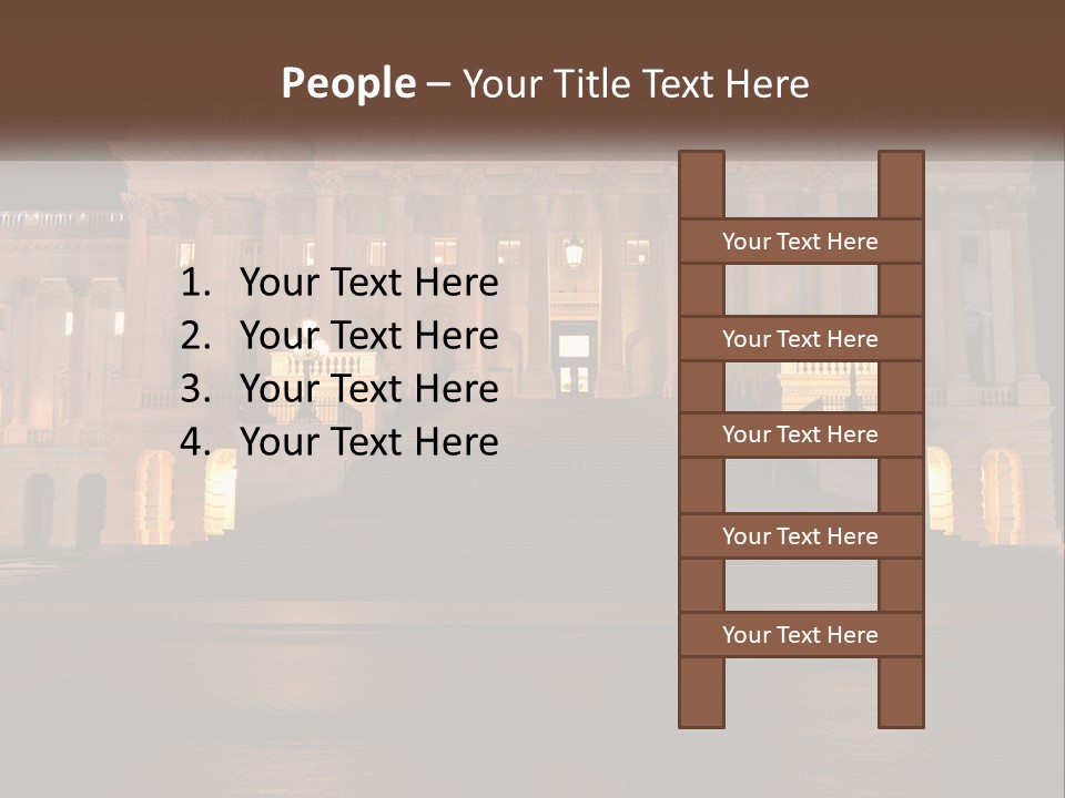 A Large Building With Steps Leading Up To It PowerPoint Template