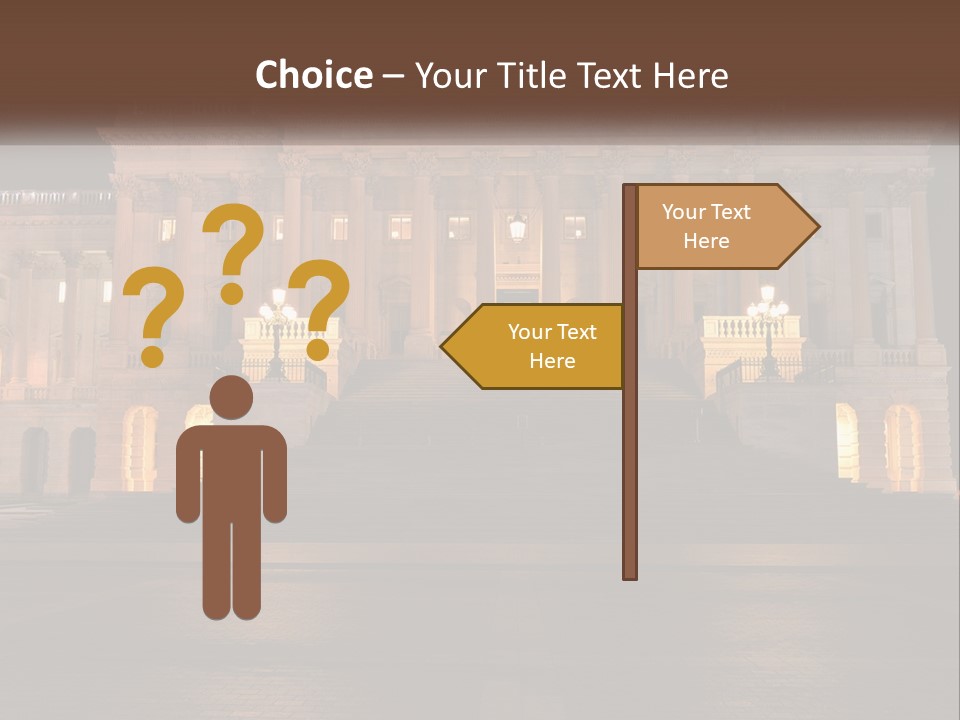 A Large Building With Steps Leading Up To It PowerPoint Template