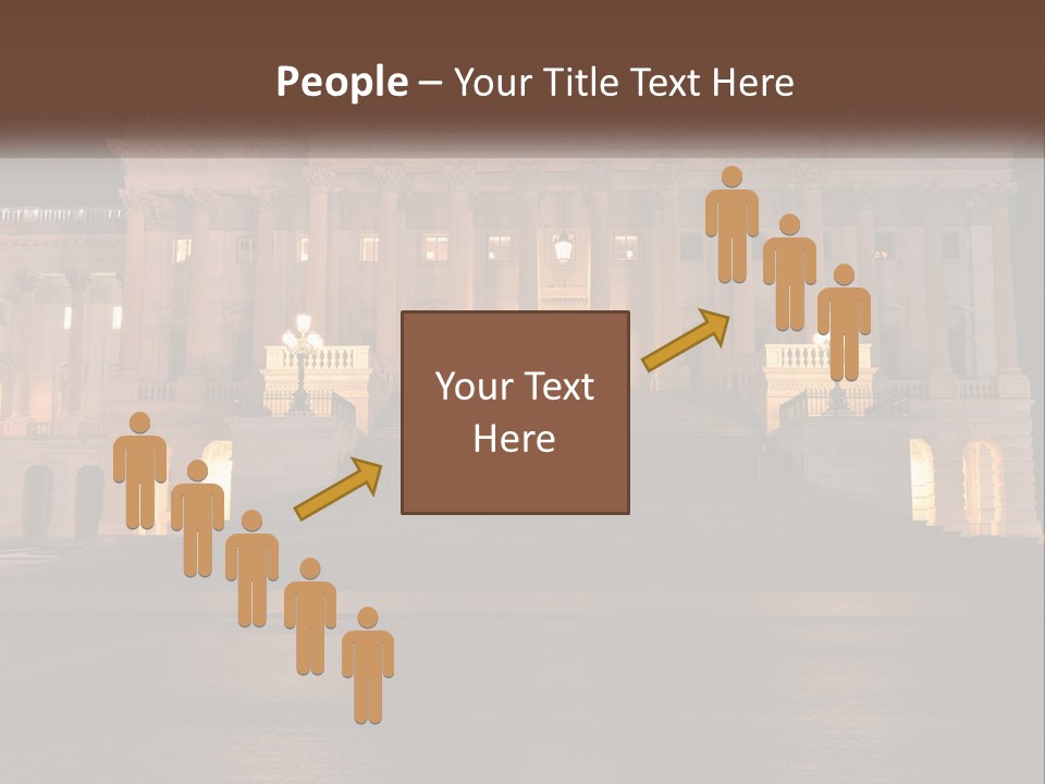 A Large Building With Steps Leading Up To It PowerPoint Template