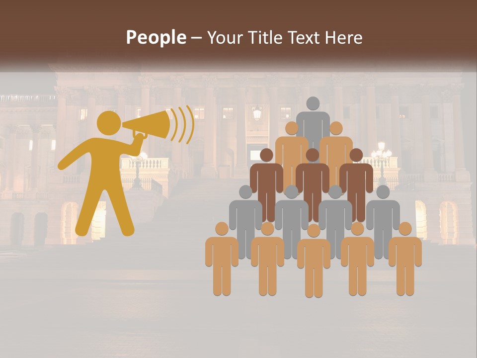 A Large Building With Steps Leading Up To It PowerPoint Template