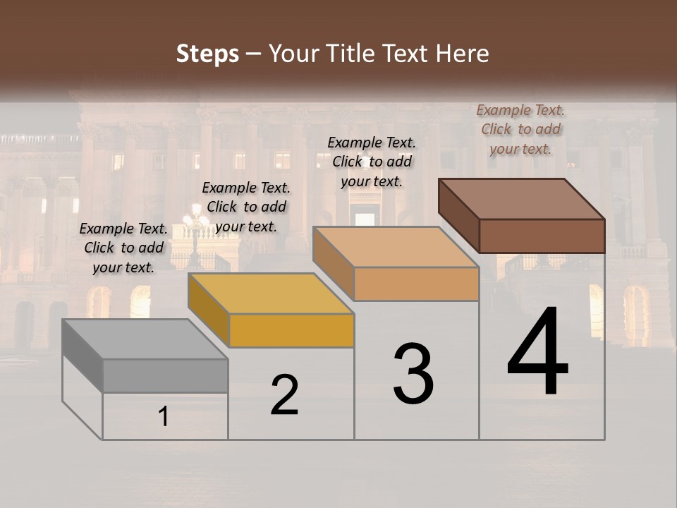 A Large Building With Steps Leading Up To It PowerPoint Template