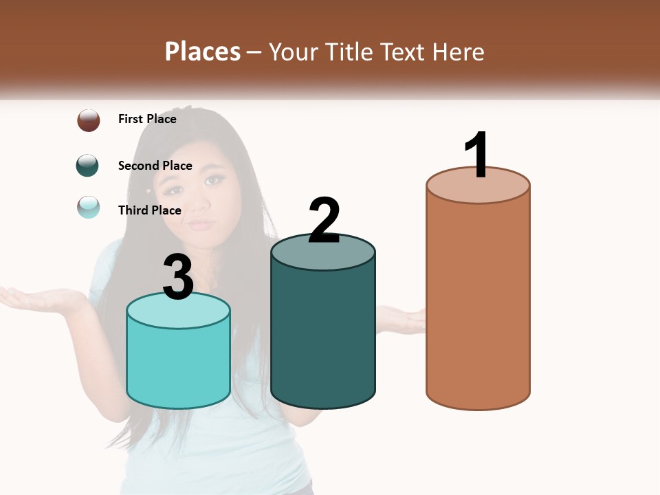 A Woman Is Holding Her Hands Out In Front Of Her PowerPoint Template