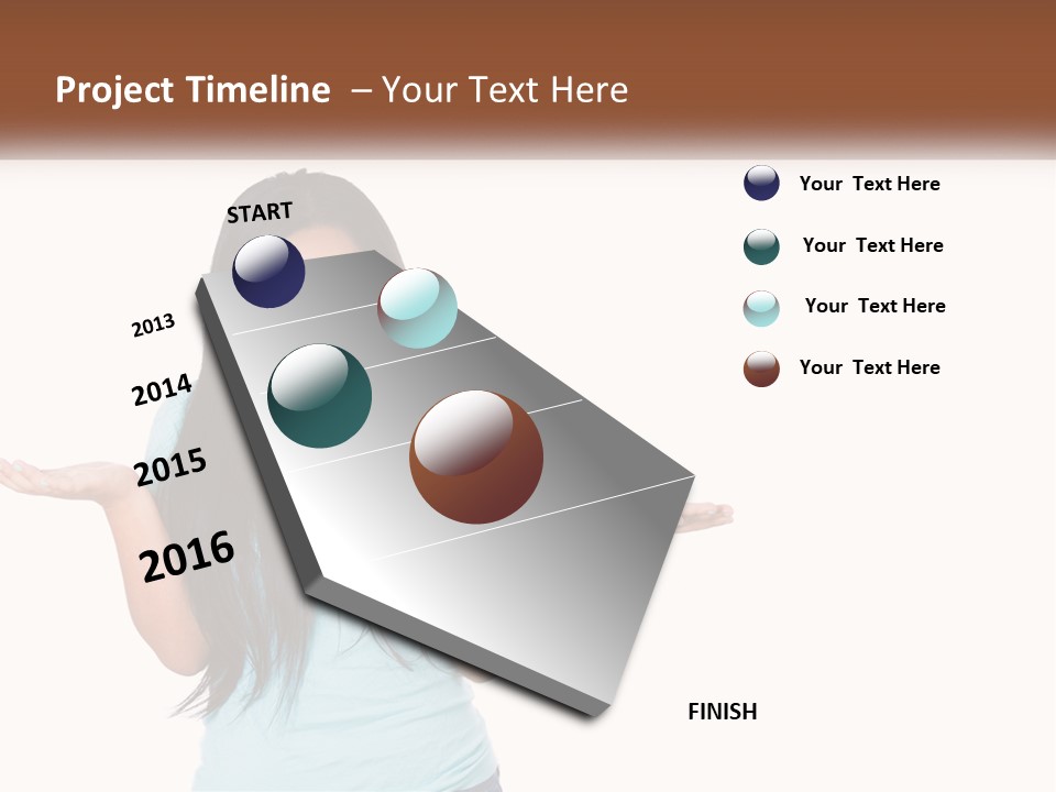 A Woman Is Holding Her Hands Out In Front Of Her PowerPoint Template