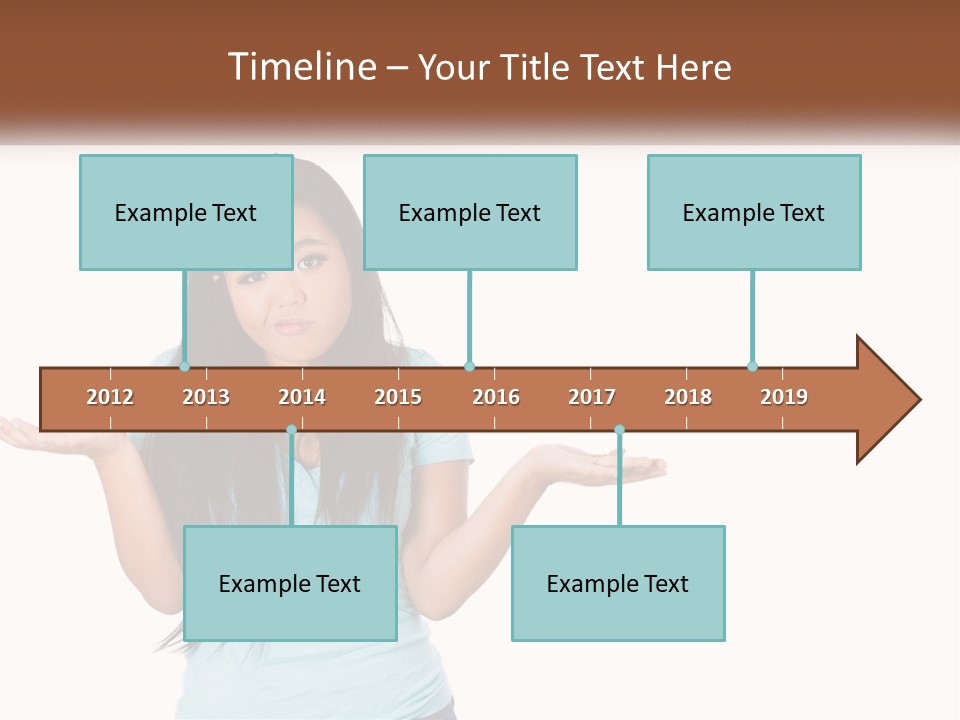 A Woman Is Holding Her Hands Out In Front Of Her PowerPoint Template