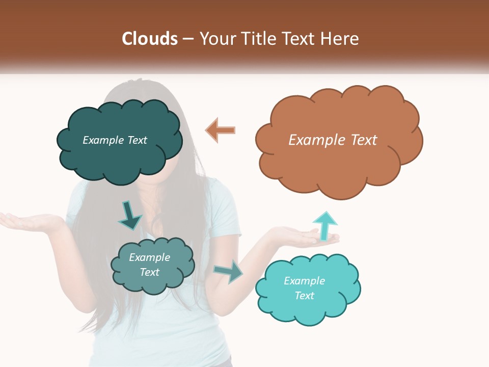 A Woman Is Holding Her Hands Out In Front Of Her PowerPoint Template