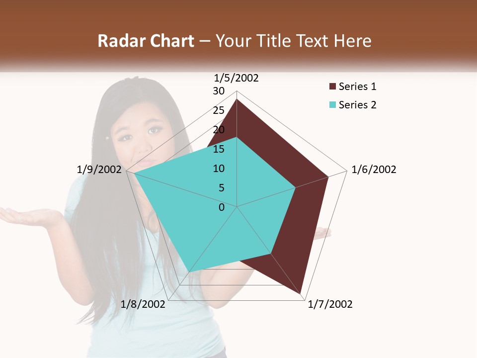 A Woman Is Holding Her Hands Out In Front Of Her PowerPoint Template