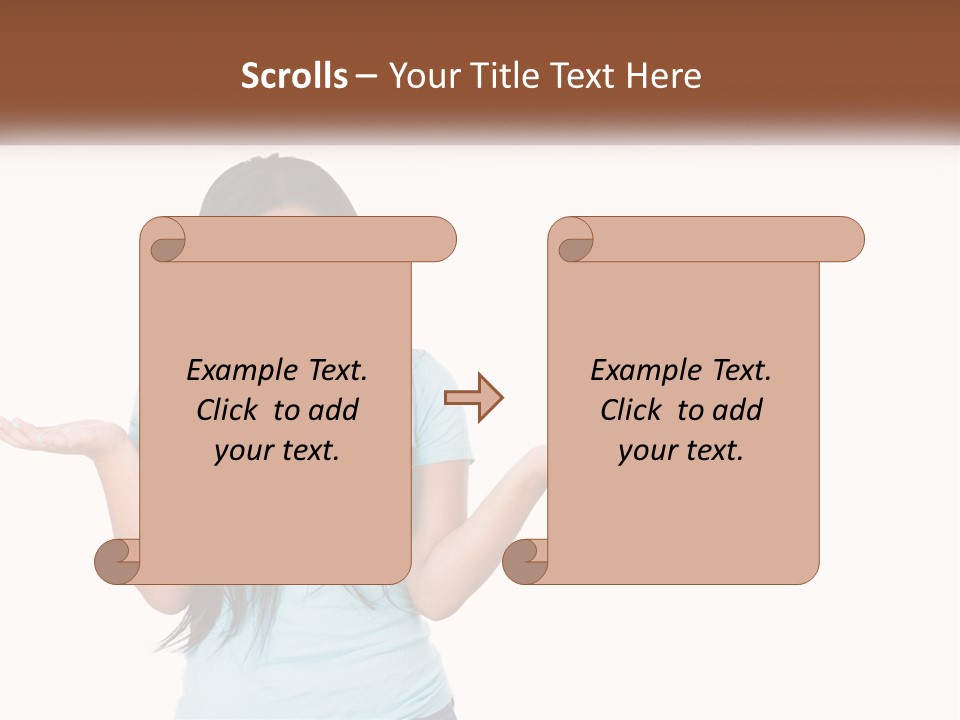 A Woman Is Holding Her Hands Out In Front Of Her PowerPoint Template