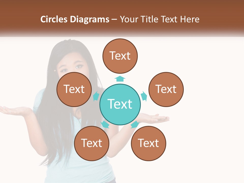 A Woman Is Holding Her Hands Out In Front Of Her PowerPoint Template