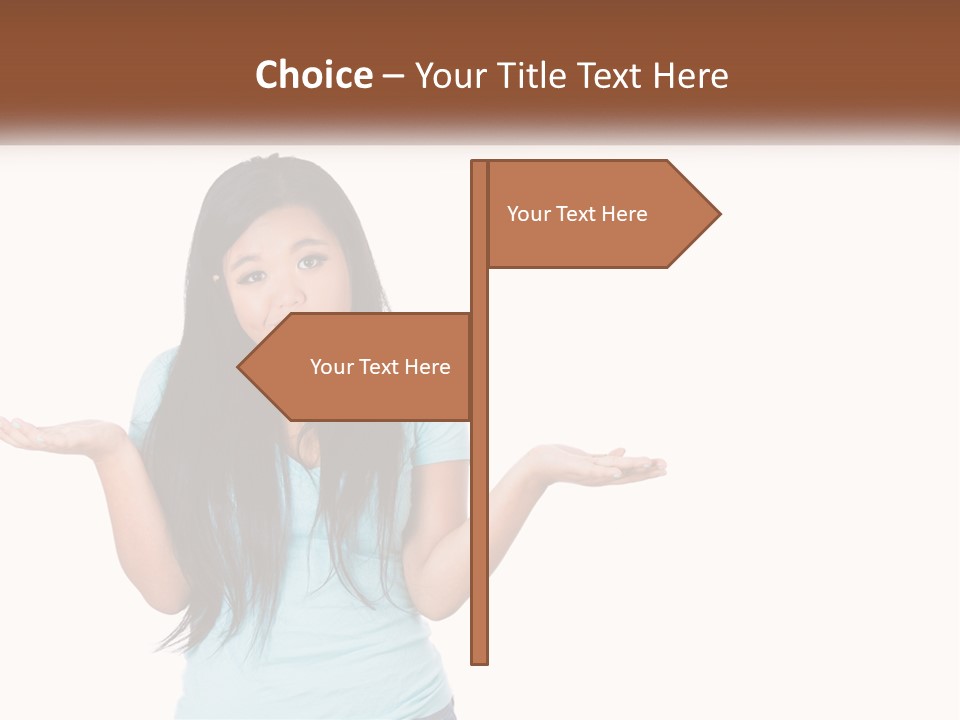 A Woman Is Holding Her Hands Out In Front Of Her PowerPoint Template