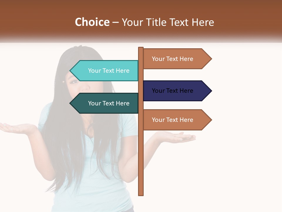 A Woman Is Holding Her Hands Out In Front Of Her PowerPoint Template