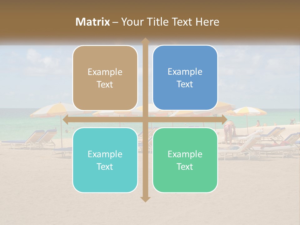 A Group Of Lawn Chairs And Umbrellas On A Beach PowerPoint Template