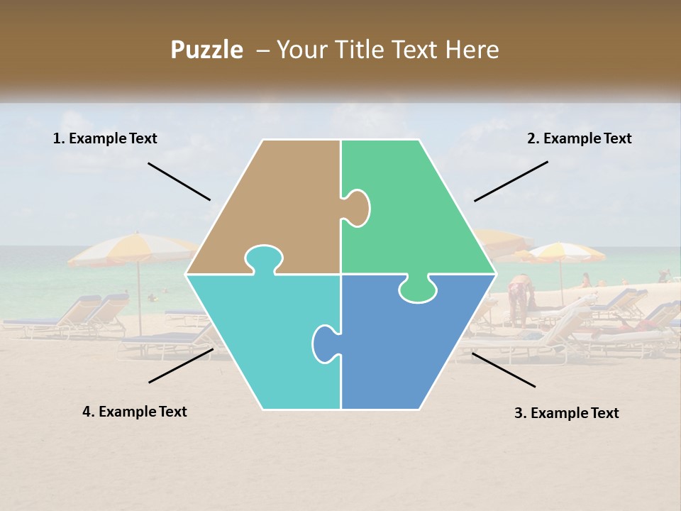 A Group Of Lawn Chairs And Umbrellas On A Beach PowerPoint Template