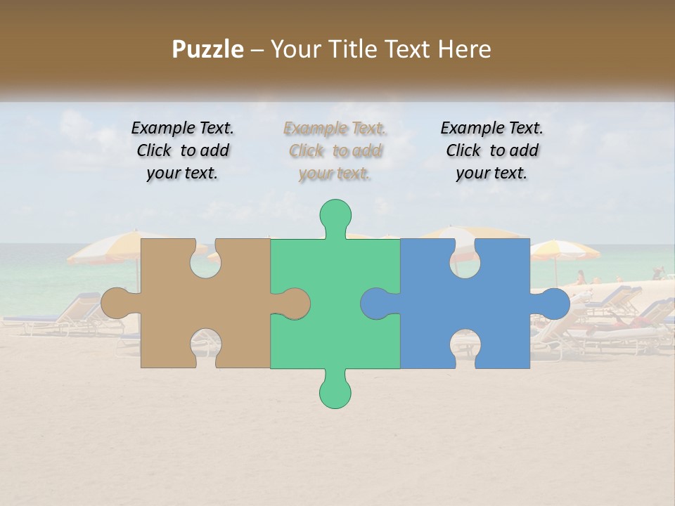 A Group Of Lawn Chairs And Umbrellas On A Beach PowerPoint Template