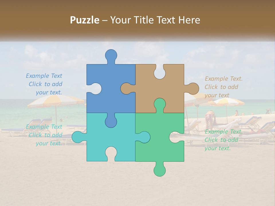 A Group Of Lawn Chairs And Umbrellas On A Beach PowerPoint Template