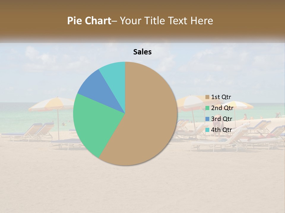 A Group Of Lawn Chairs And Umbrellas On A Beach PowerPoint Template