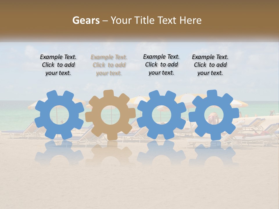 A Group Of Lawn Chairs And Umbrellas On A Beach PowerPoint Template