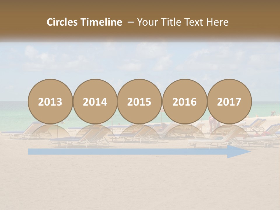 A Group Of Lawn Chairs And Umbrellas On A Beach PowerPoint Template