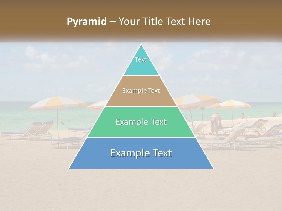 A Group Of Lawn Chairs And Umbrellas On A Beach PowerPoint Template