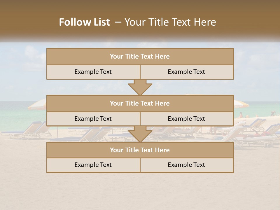 A Group Of Lawn Chairs And Umbrellas On A Beach PowerPoint Template