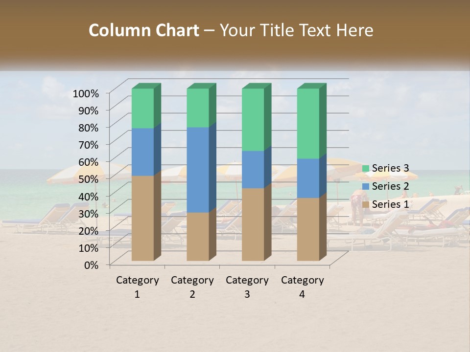 A Group Of Lawn Chairs And Umbrellas On A Beach PowerPoint Template