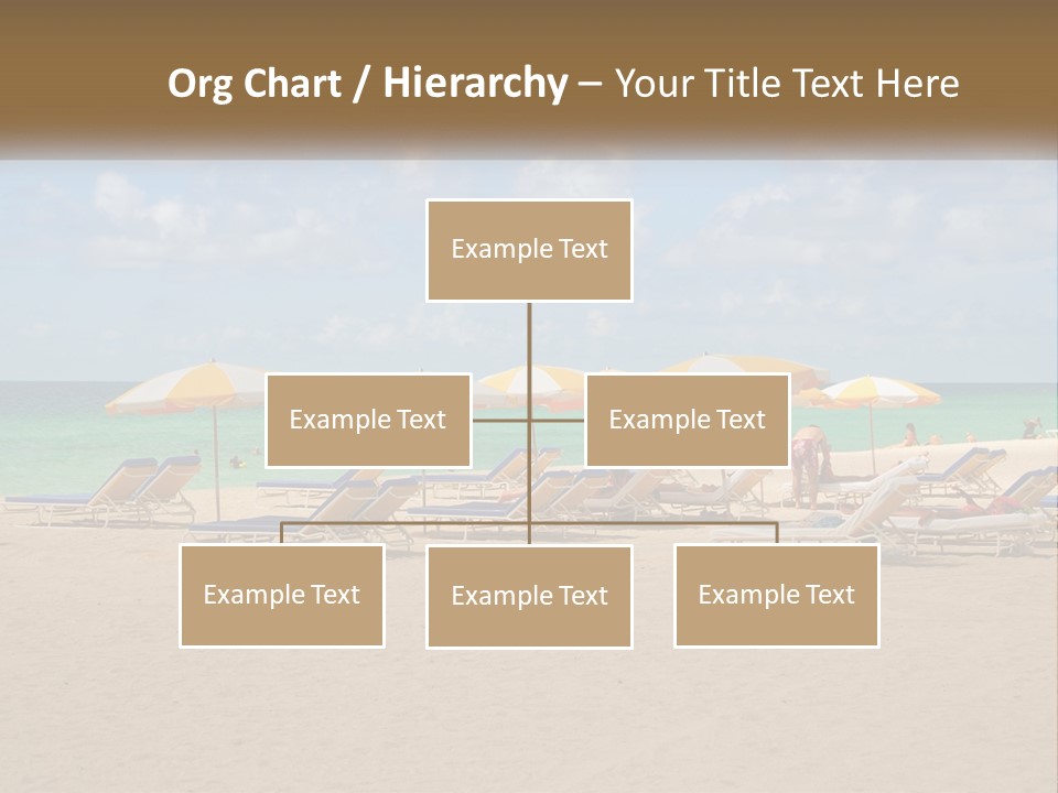 A Group Of Lawn Chairs And Umbrellas On A Beach PowerPoint Template