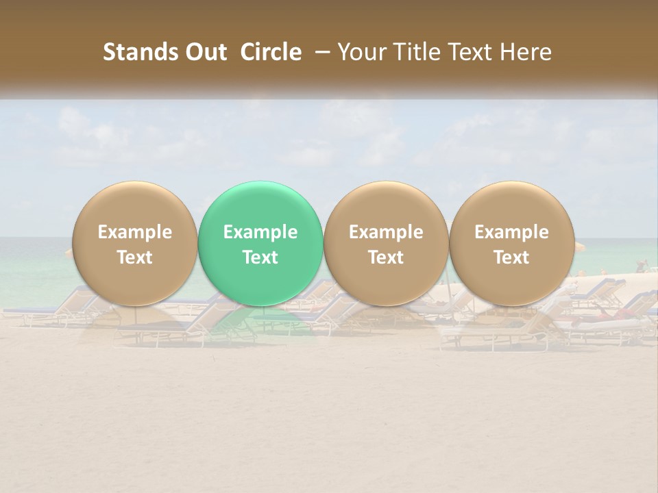 A Group Of Lawn Chairs And Umbrellas On A Beach PowerPoint Template