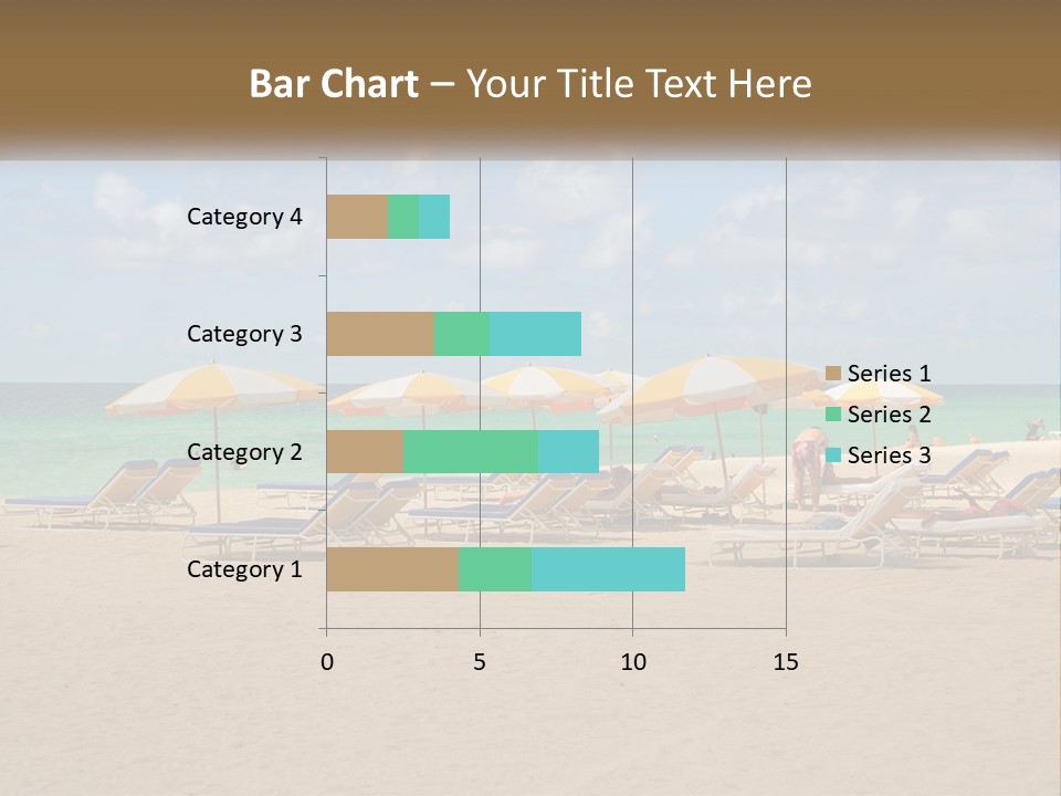 A Group Of Lawn Chairs And Umbrellas On A Beach PowerPoint Template