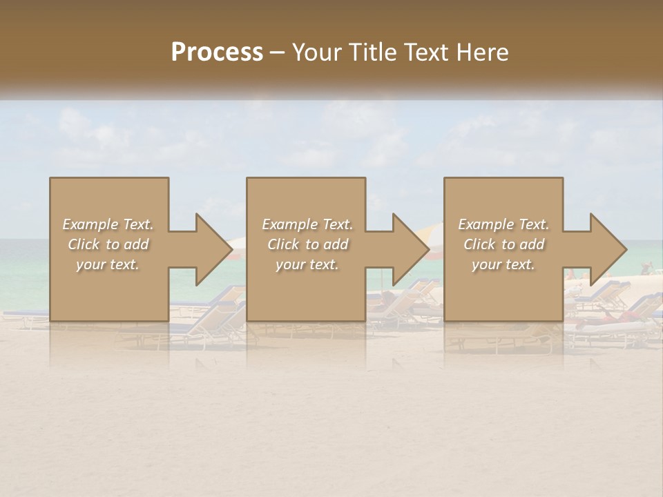 A Group Of Lawn Chairs And Umbrellas On A Beach PowerPoint Template