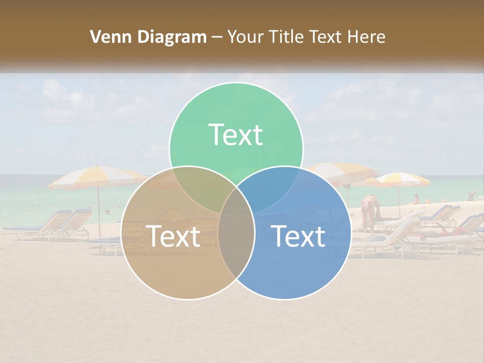 A Group Of Lawn Chairs And Umbrellas On A Beach PowerPoint Template