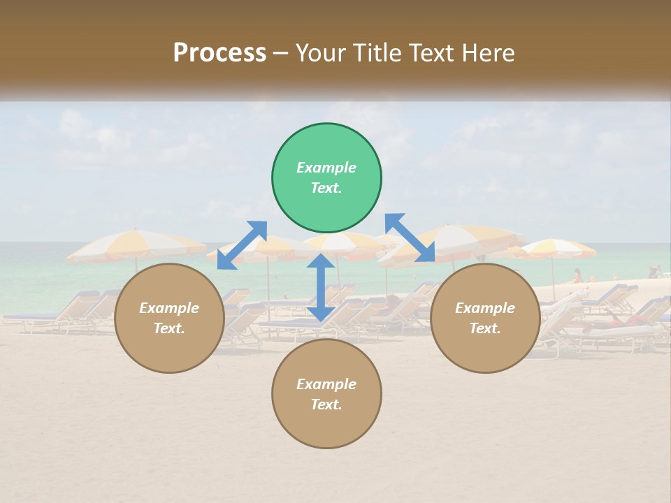 A Group Of Lawn Chairs And Umbrellas On A Beach PowerPoint Template