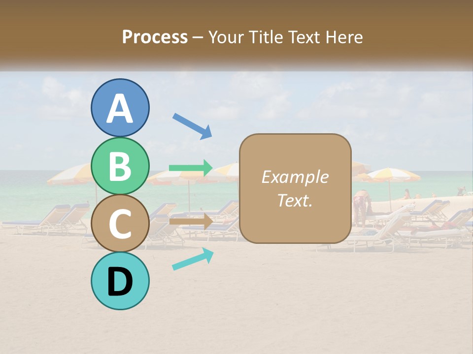 A Group Of Lawn Chairs And Umbrellas On A Beach PowerPoint Template