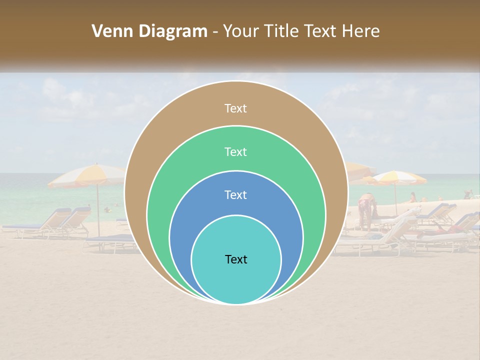 A Group Of Lawn Chairs And Umbrellas On A Beach PowerPoint Template
