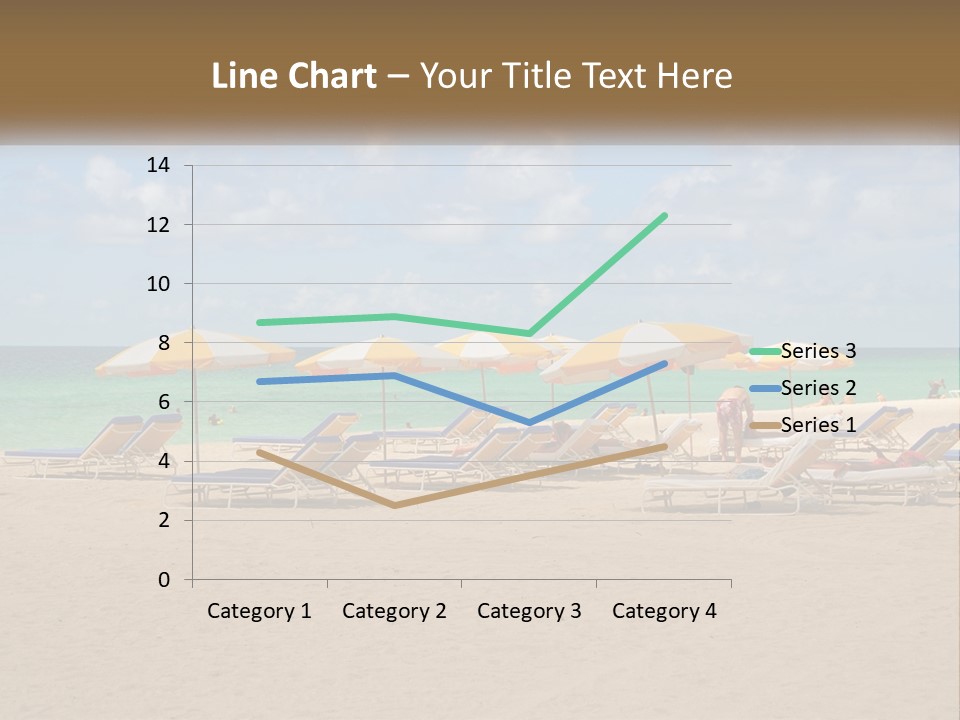 A Group Of Lawn Chairs And Umbrellas On A Beach PowerPoint Template