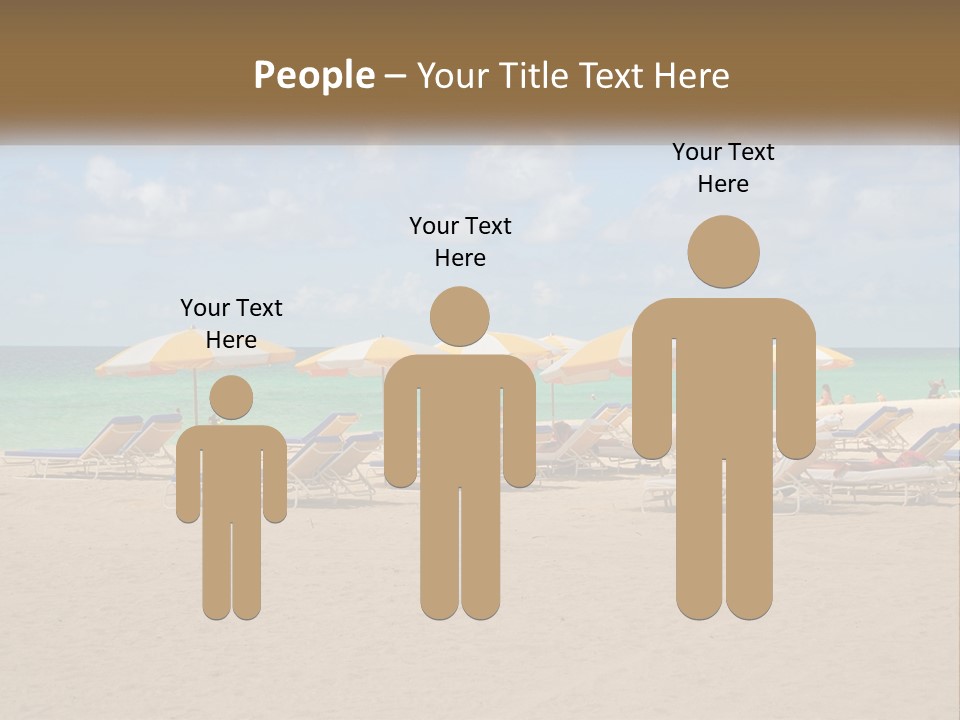 A Group Of Lawn Chairs And Umbrellas On A Beach PowerPoint Template