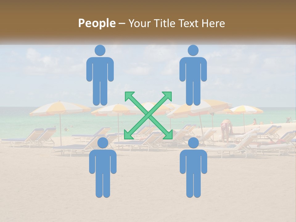 A Group Of Lawn Chairs And Umbrellas On A Beach PowerPoint Template