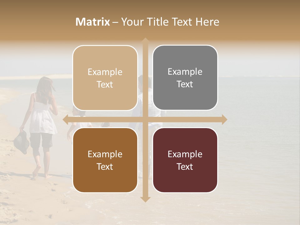 A Family Walking On The Beach Holding Hands PowerPoint Template