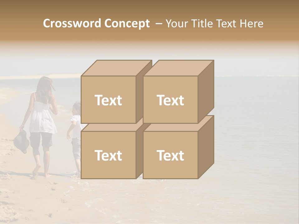 A Family Walking On The Beach Holding Hands PowerPoint Template