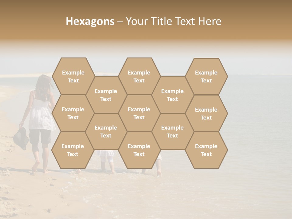 A Family Walking On The Beach Holding Hands PowerPoint Template