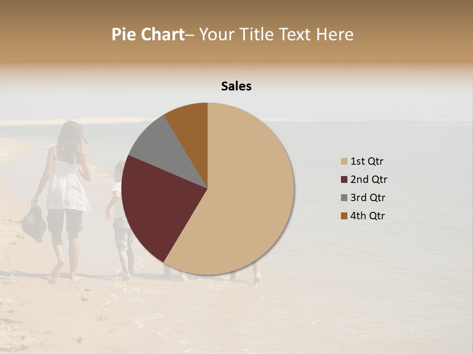 A Family Walking On The Beach Holding Hands PowerPoint Template