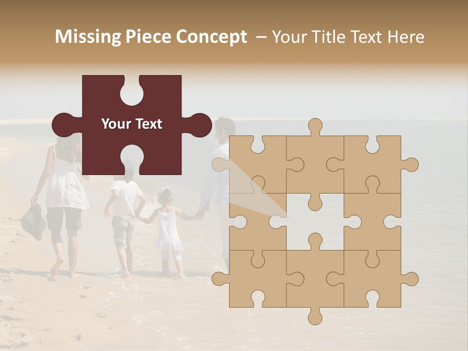 A Family Walking On The Beach Holding Hands PowerPoint Template