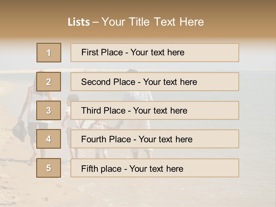A Family Walking On The Beach Holding Hands PowerPoint Template