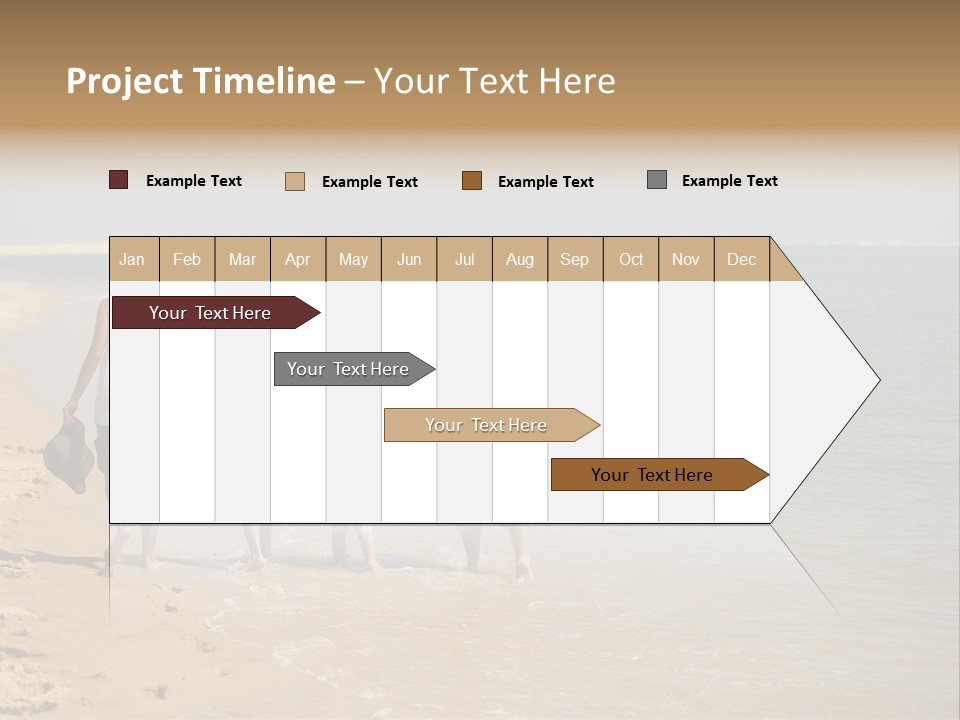 A Family Walking On The Beach Holding Hands PowerPoint Template