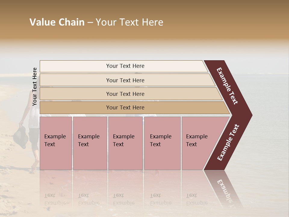 A Family Walking On The Beach Holding Hands PowerPoint Template