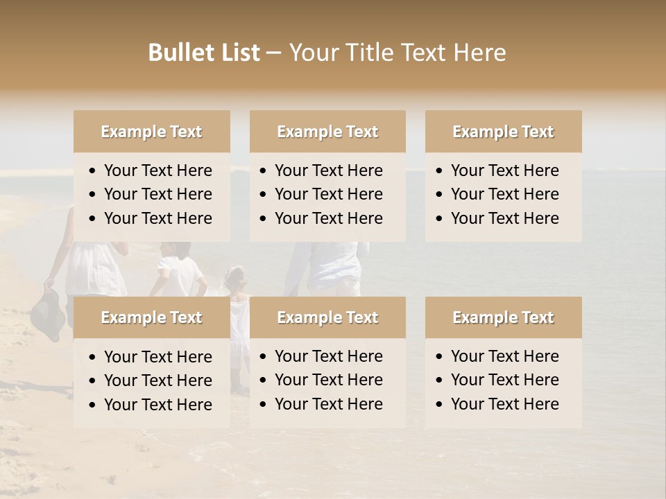 A Family Walking On The Beach Holding Hands PowerPoint Template