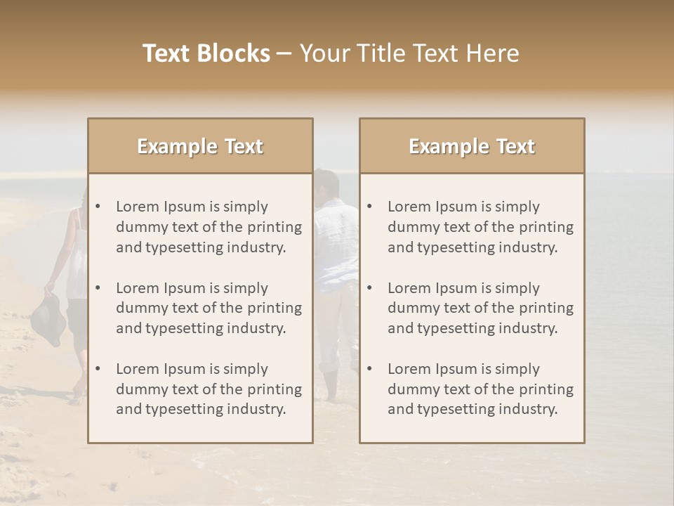 A Family Walking On The Beach Holding Hands PowerPoint Template