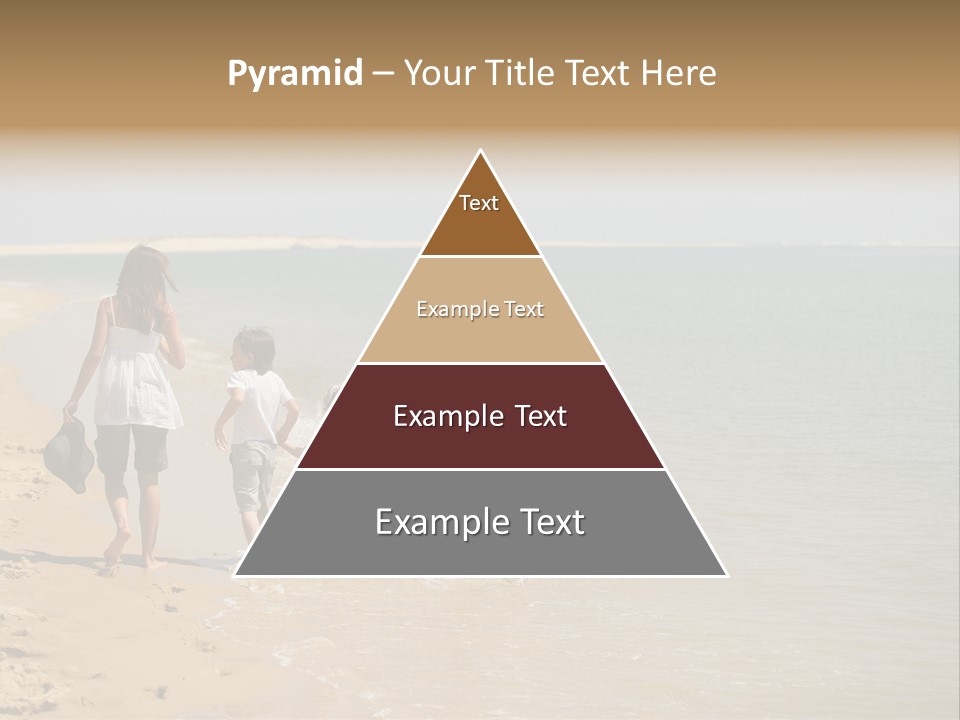 A Family Walking On The Beach Holding Hands PowerPoint Template