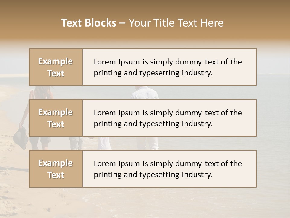 A Family Walking On The Beach Holding Hands PowerPoint Template