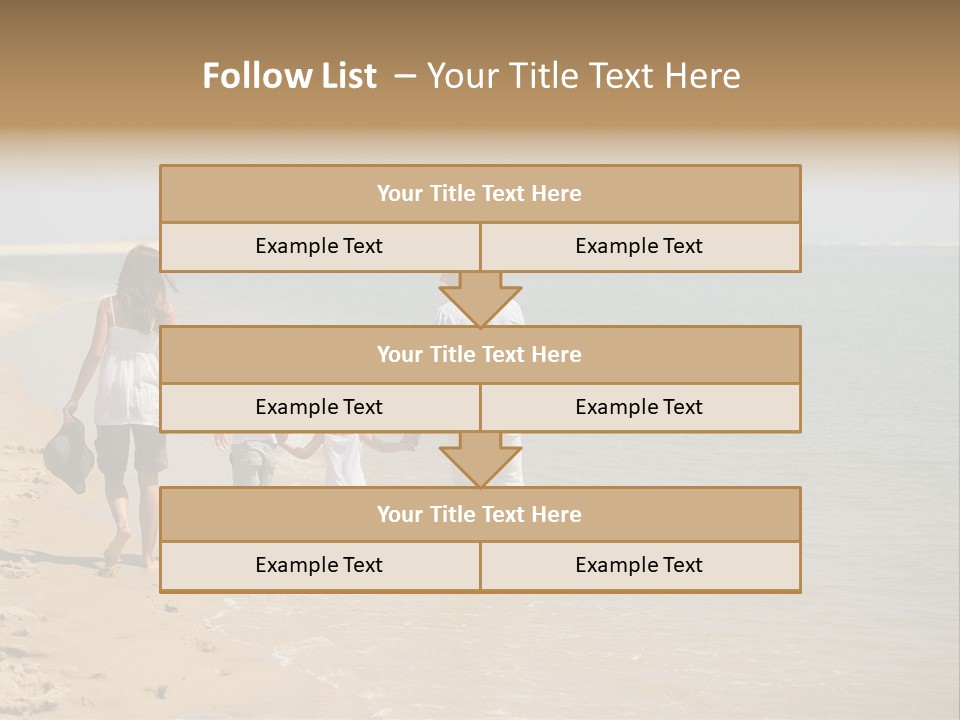 A Family Walking On The Beach Holding Hands PowerPoint Template