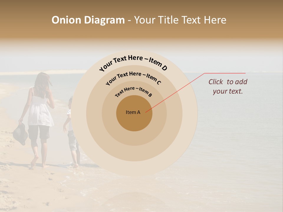 A Family Walking On The Beach Holding Hands PowerPoint Template