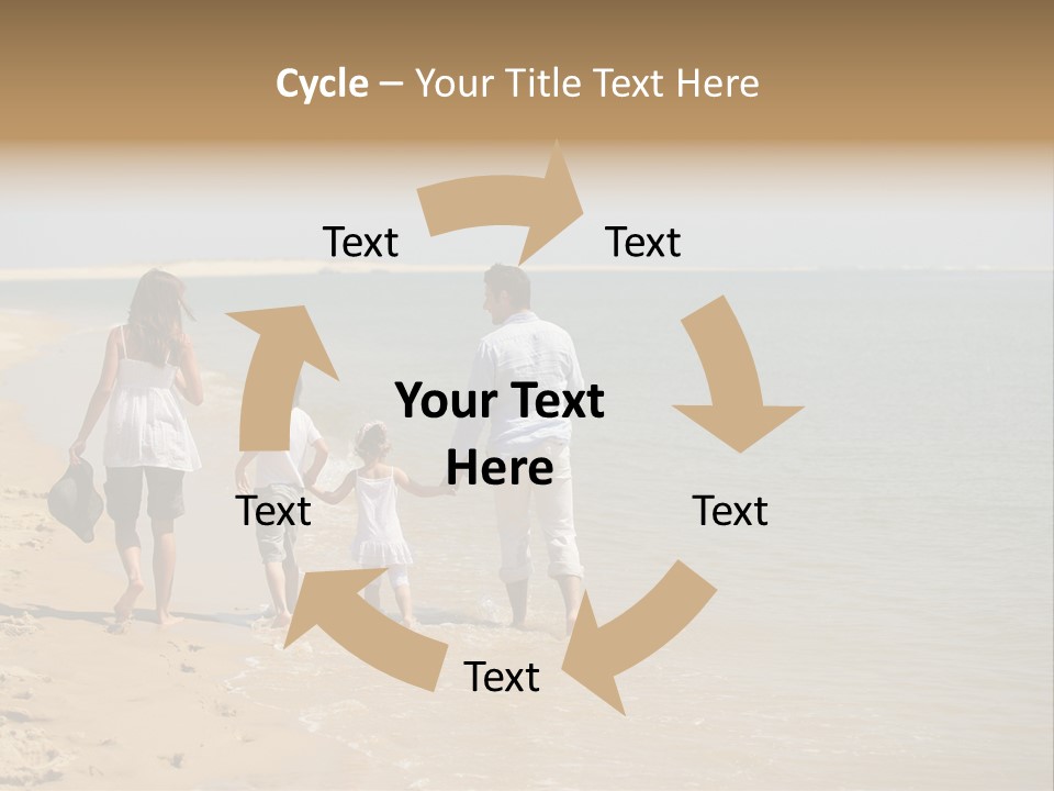 A Family Walking On The Beach Holding Hands PowerPoint Template